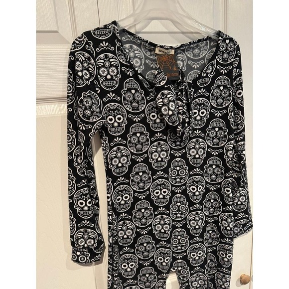 New Skull Halloween Day of the Dead Cosplay Onepiece Halloween Jumpsuit Med - Picture 2 of 8